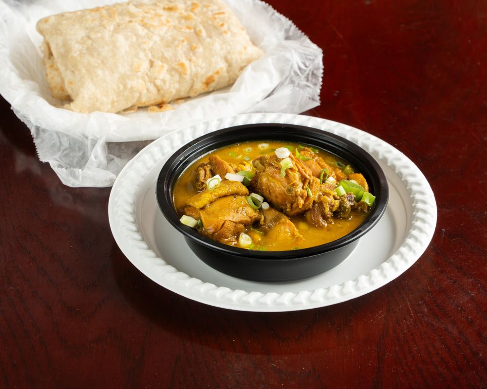 Curry chicken with roti
